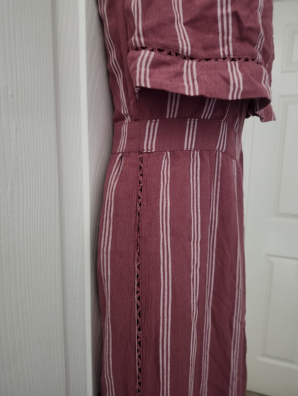Striped Strapless Romper - Picture 10 of 13